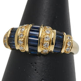 K18YG イエローゴールド サファイア1.16ct ダイヤ0.20ct リング 指輪 レディース 15号 【中古】